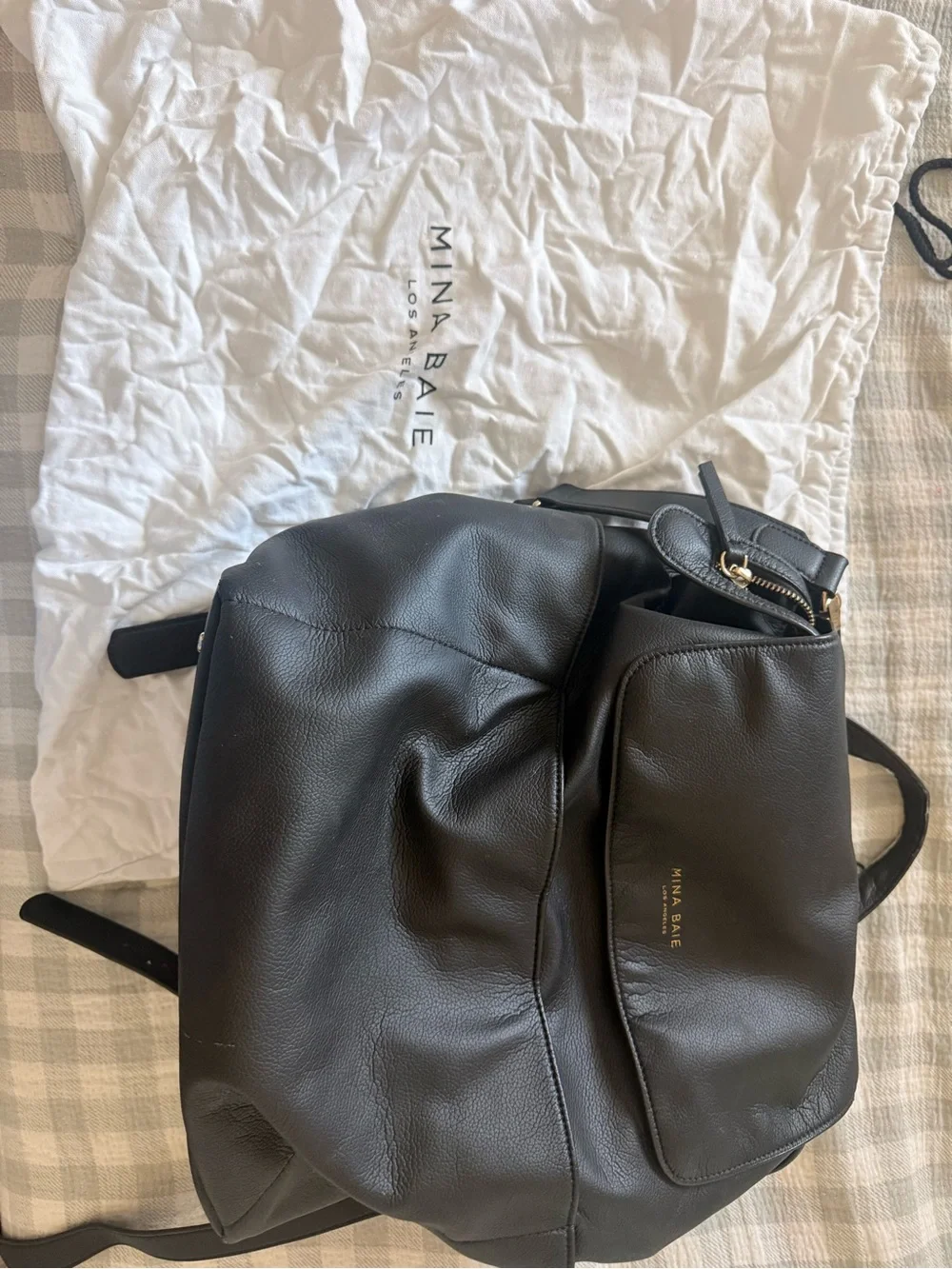 Mina Baie Vegan Leather Diaper Bag (older Model)